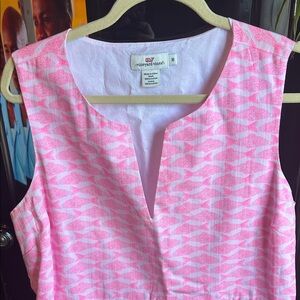 Vineyard Vines Pink/White Fish Pattern dress, 16, fully lined NWOT